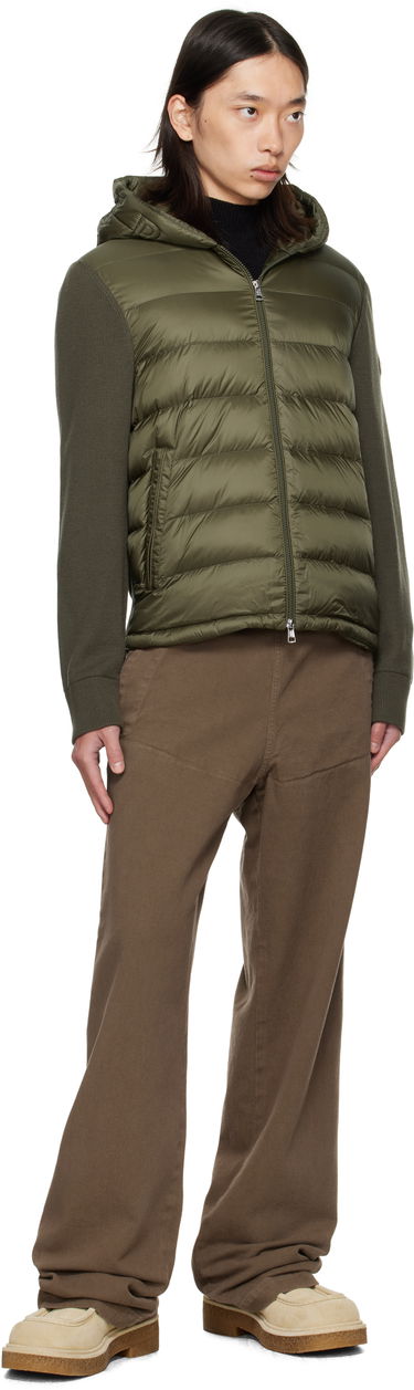 Пухо яке Moncler Moncler Padded Wool Zip-Up Down Hoodie Зелено | K20919B00006M1131, 4