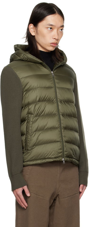 Пухо яке Moncler Moncler Padded Wool Zip-Up Down Hoodie Зелено | K20919B00006M1131, 1