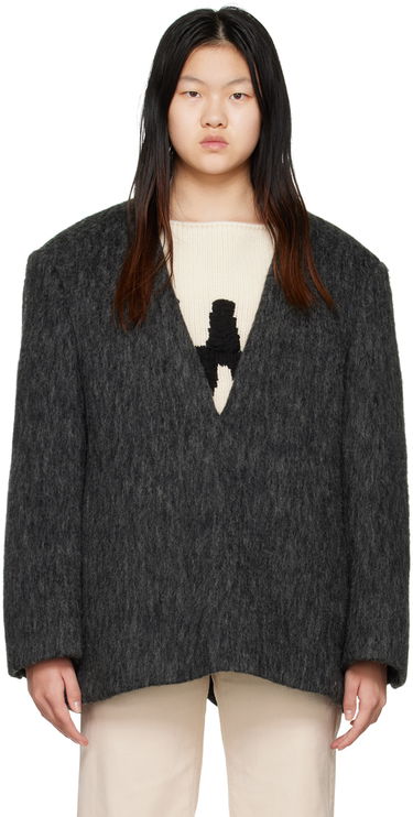Яке We11done We11done Y-Neck Fuzzy Jacket Сиво | WD-JK3-22-020-W-DG, 0