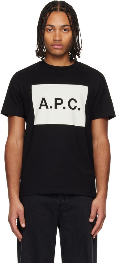 Тениска A.P.C. Block Logo Cotton T-shirt Черно | COHBO-H26530, 0