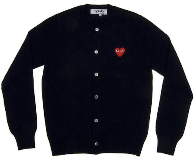 Пуловер Comme des Garçons Play Red Heart Cardigan Черно | AZ-N007-051-2