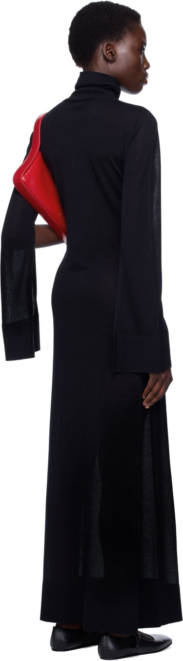 Pокля TOTEME TOTEME Slit Sleeve Knit Maxi Dress Черно | 253-WRD0236-YA0079, 2