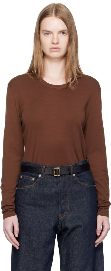 Тениска LEMAIRE Rib Long Sleeve T-shirt Кафяво | TO1441 LJ1016, 0