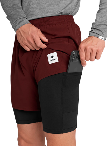 Къси панталони Saysky Saysky Pace 2 in 1 5" Shorts Бургунди | omrsh20c509-omrsh20c509, 1