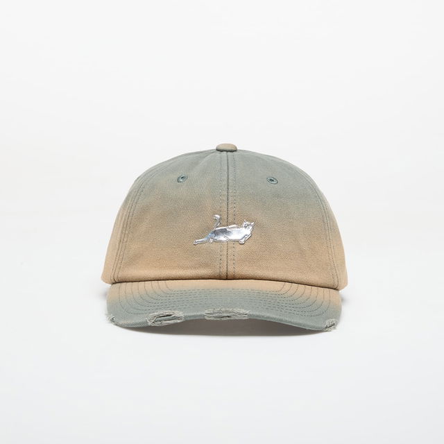 Castanza Dad Hat with Cat Emblem and Distressed Brim