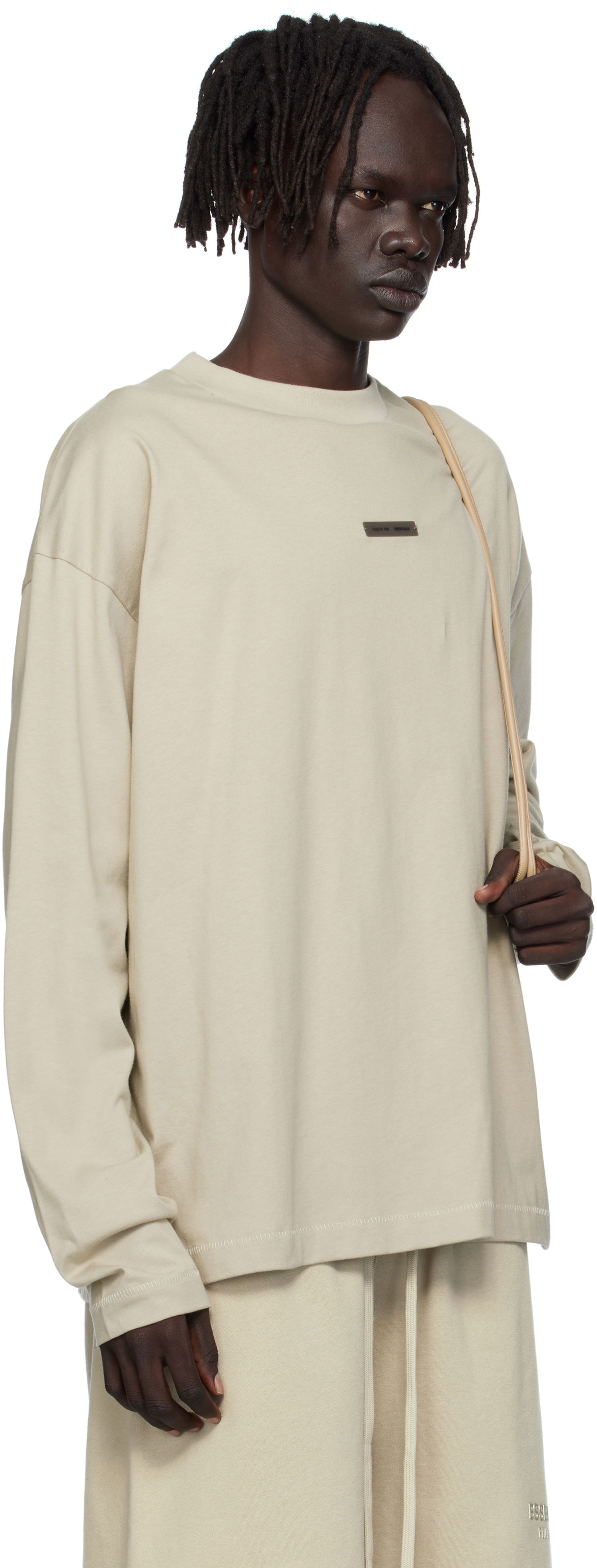 Тениска Fear of God ESSENTIALS Classic Fit Long Sleeve T-Shirt Бежово | 125SP254206F, 1