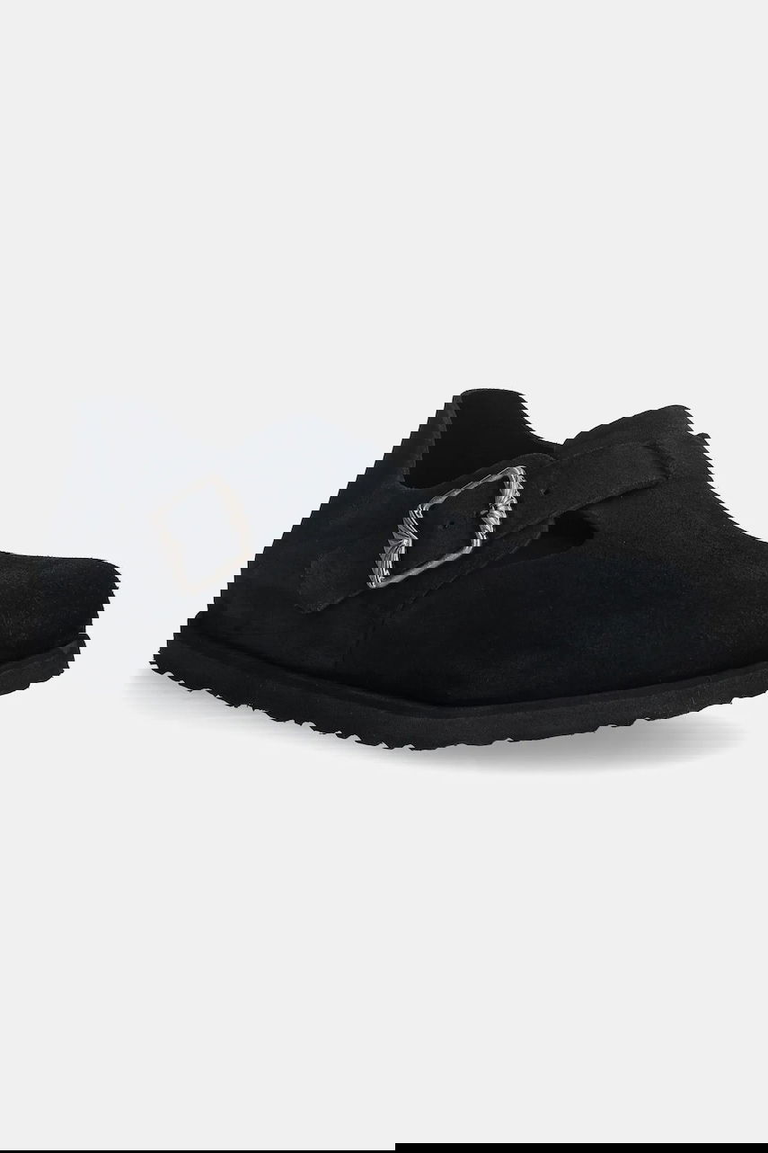 Кецове и обувки Birkenstock 1774 London Art Deco LEVE Suede Buckle Shoe with Flat Heel Черно | 1031960, 0