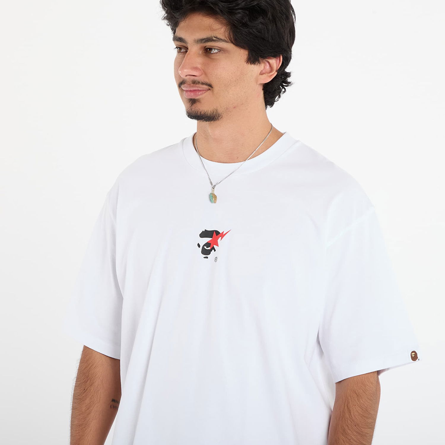 Тениска BAPE Bape Sta Ape Face Relaxed Fit Tee L Бяло | 001TEL801321MWHT, 1