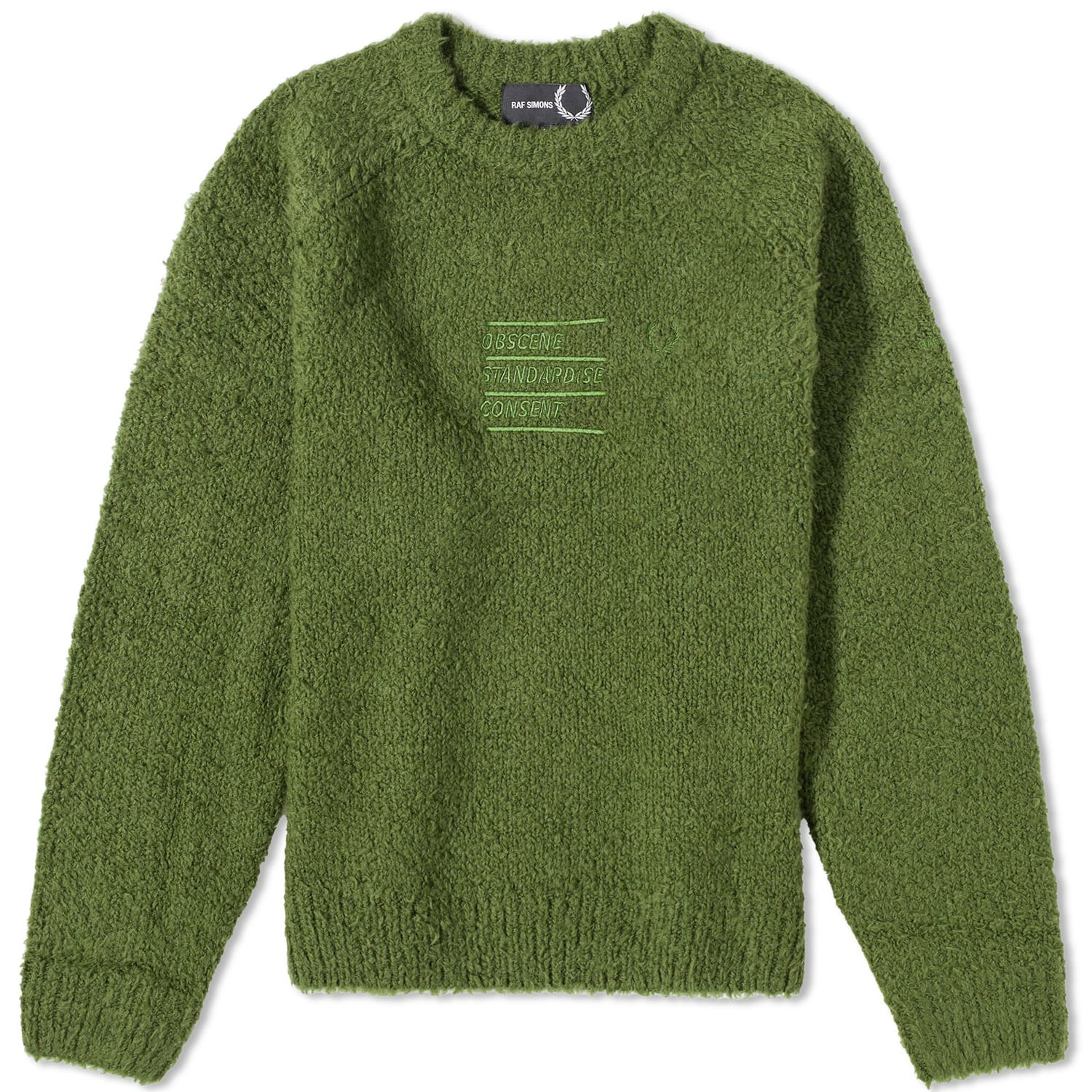Пуловер Fred Perry Raf Simons x Fluffy Crewneck Зелено | SK6518-M26, 0