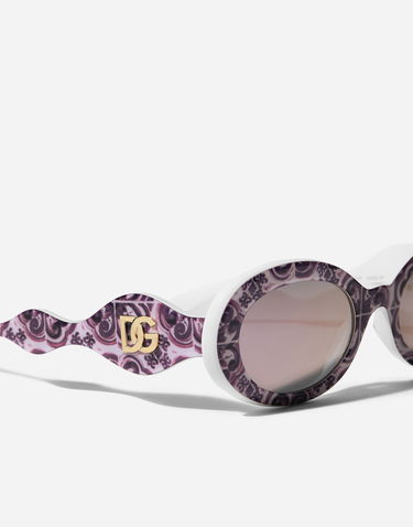 Слънчеви очила Dolce & Gabbana Dolce & Gabbana Maiolica Print Oval Sunglasses Лилаво | VG4006VP95R9V000, 3