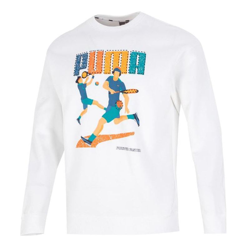 Пуловер Puma Tennis Club Graphic Long Sleeve Tee Бяло | 538658-02