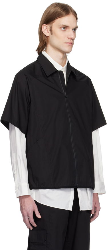 Риза GR10K GR10K Poplin Zip-Up Short Sleeve Shirt Черно | BG127084DI, 1