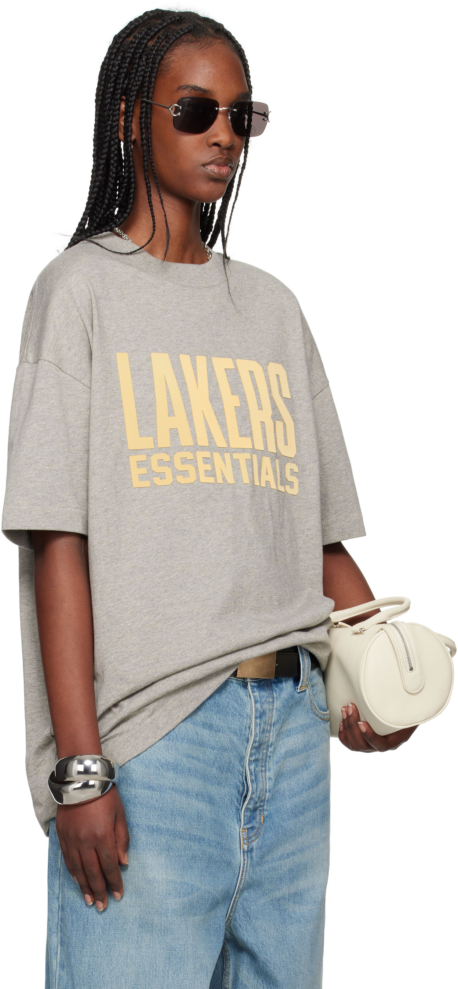 Тениска Fear of God Fear of God ESSENTIALS NBA Lakers Short Sleeve T-Shirt Сиво | 125AL244106F, 1