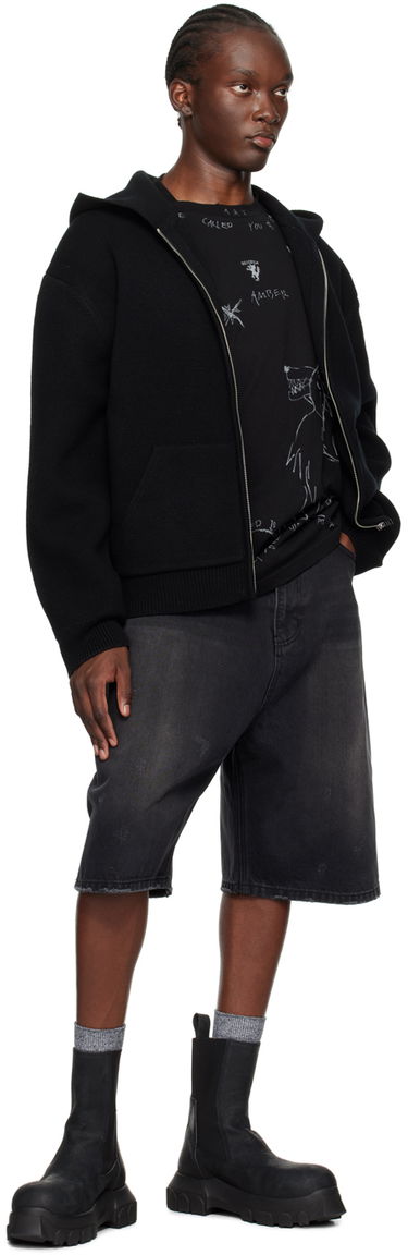 Суитчър We11done We11done Knit Zip-Up Hoodie Черно | WD-KJ2-24-609-M-BK, 3