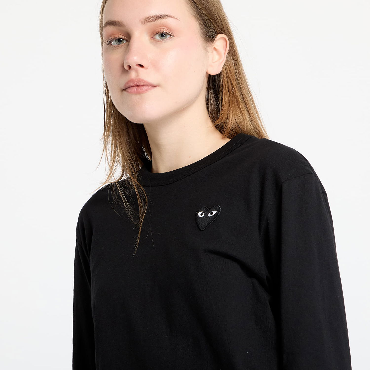 Тениска Comme des Garçons Black Long Sleeve Tee With Emblem Черно | AX-T120 BLACK, 1