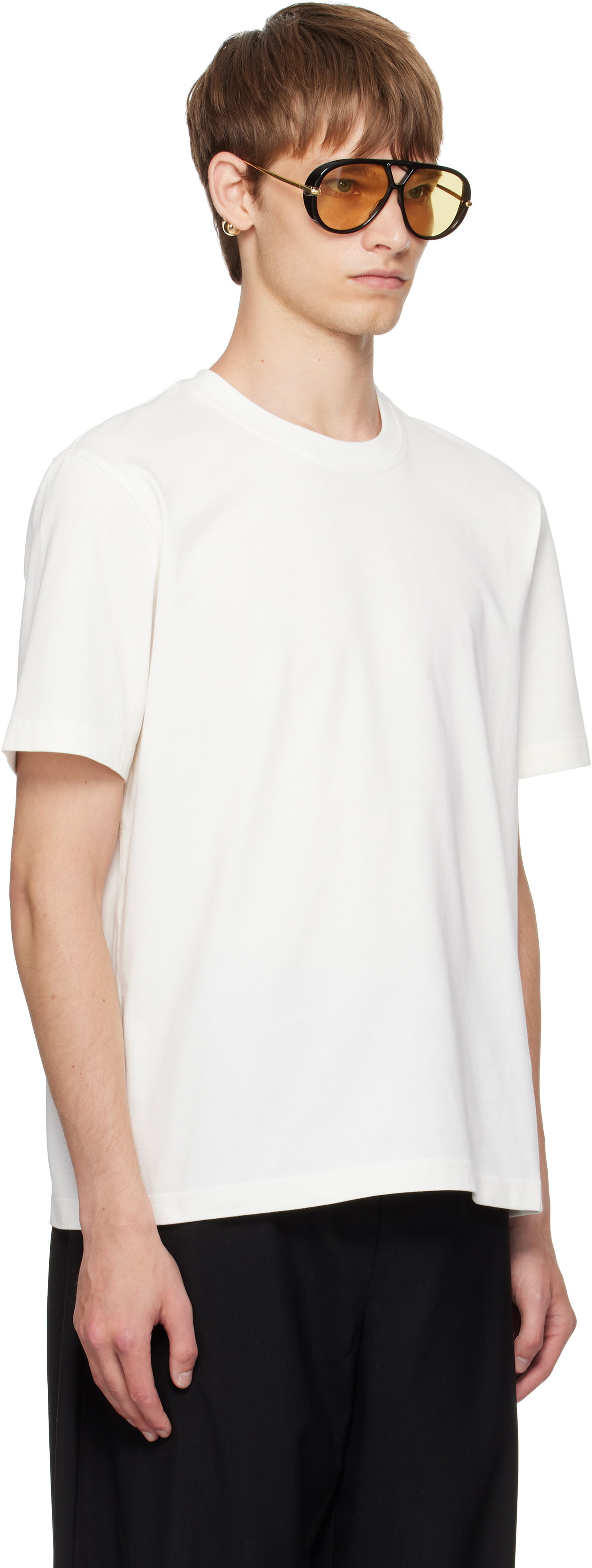 Тениска Bottega Veneta Bottega Veneta Cotton T-Shirt with Small Logo Бяло | 838959V4N509071, 1