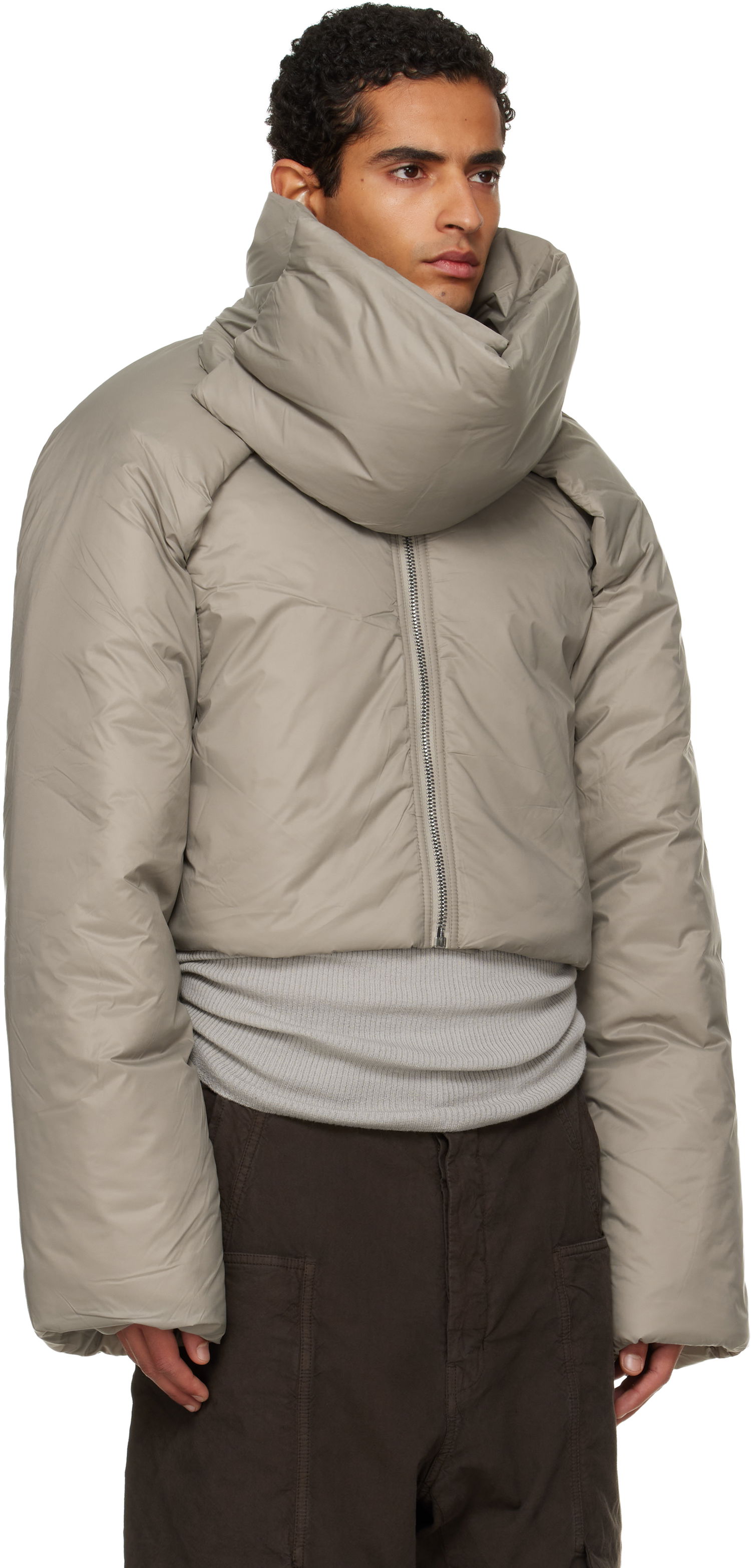 Пухо яке Rick Owens Rick Owens DRKSHDW Concordians Convertible Cropped High-Neck Puffer Jacket Бежово | DU02E7777 NP, 1