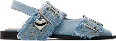 Pокля GANNI GANNI Charms Buckle Denim Flats Синьо | S2939, 0