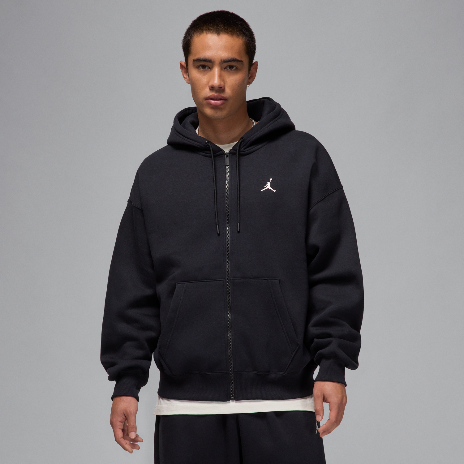 Суитчър Jordan Jordan Brooklyn Fleece Full-Zip Hoodie Черно | IB7231-010, 1