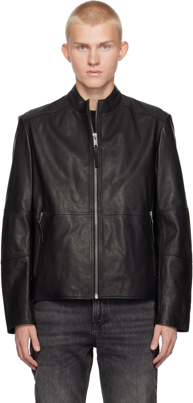 Slim-Fit Leather Jacket