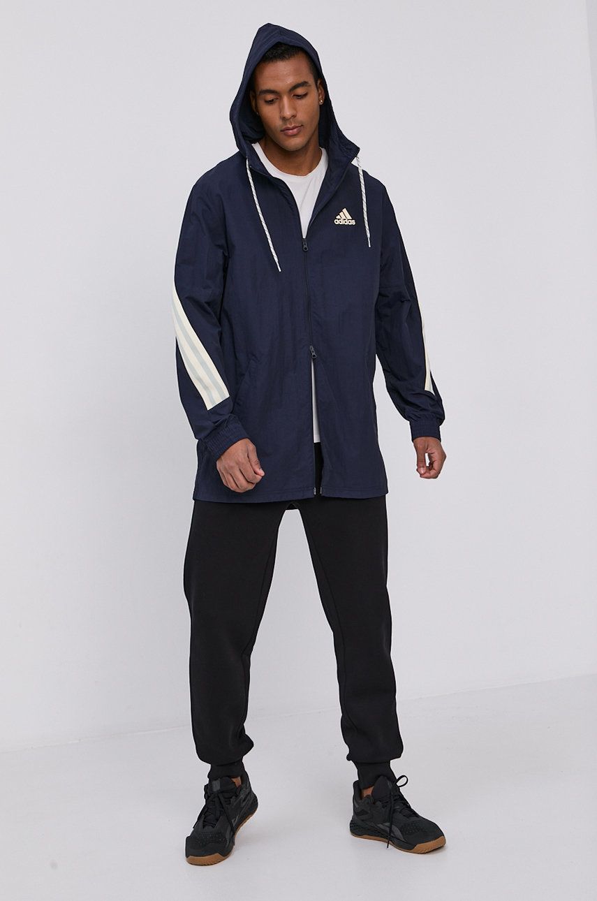 Ветровка adidas Performance adidas Performance Hooded Jacket Тъмно синьо | GM3835, 0
