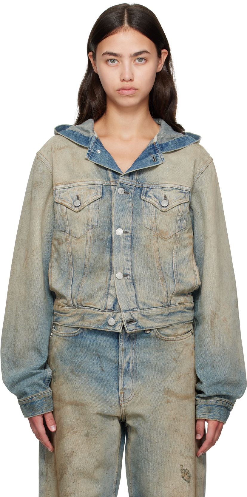 Яке Acne Studios Acne Studios Hooded Denim Jacket Синьо | C90199-