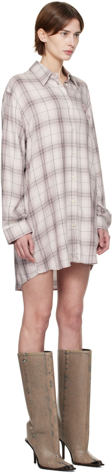 Риза Diesel Diesel D-Dalis-Q1 Plaid Minidress Бежово | A16836 0HQAN, 1