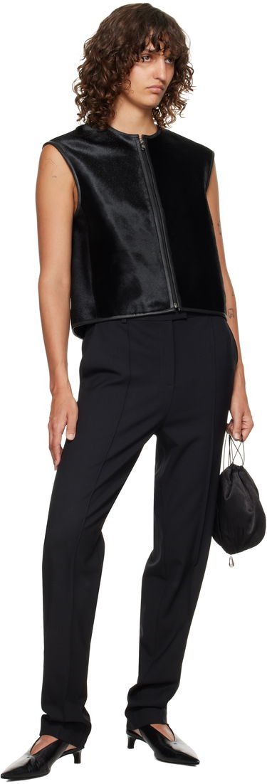 Жилетка Loulou de Saison Loulou de Saison Ampas Pony-Effect Leather Vest Черно | AMPAS, 3