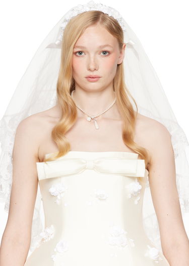 Колие SHUSHU/TONG SHUSHU/TONG YVMIN Edition Faux-Pearl Rose Necklace Бяло | 25303WHT00NN, 1