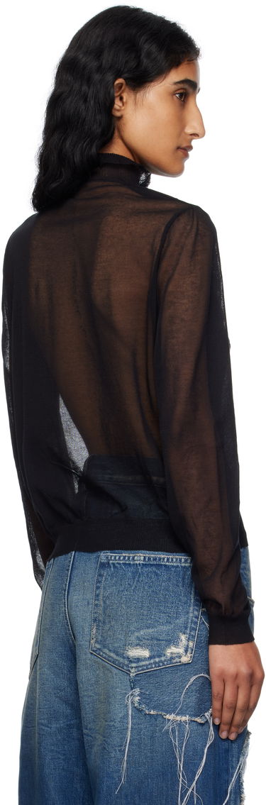 Риза Ann Demeulemeester Ann Demeulemeester Monya Sheer Ruffle Blouse Черно | B0012852-KN008-099, 2