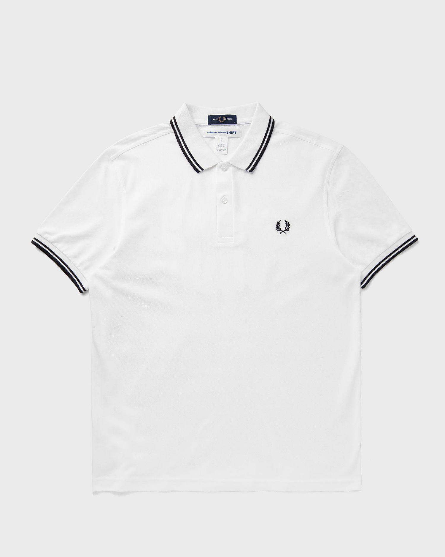 Поло тениска Comme des Garçons Fred Perry Knit T-Shirt Бяло | FO-T502-S25-3, 0