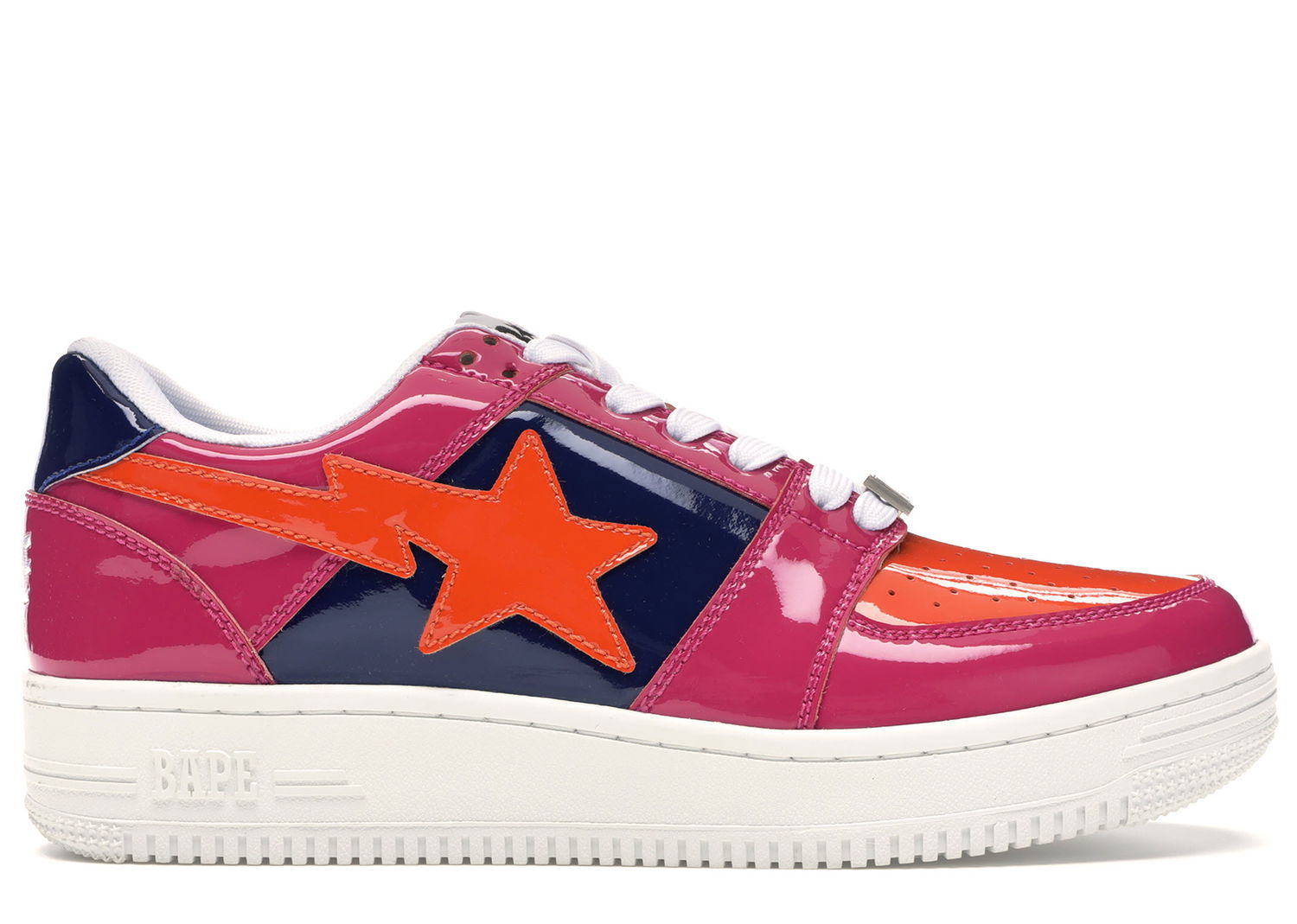 Кецове и обувки BAPE Bape Sta Low "Color Block Pink Orange Navy" Червено | 1F80191001-PNK, 0