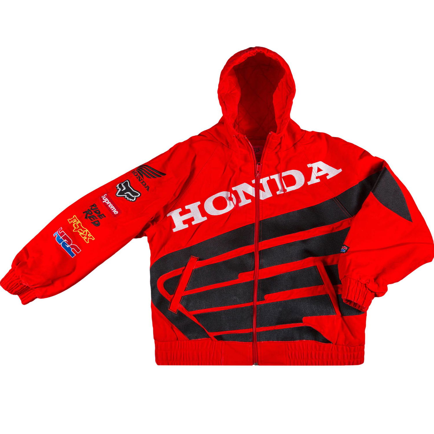 Ветровка Supreme Honda x Fox x Racing Puffy Zip Up Jacket Червено | FW19J8 RED, 1