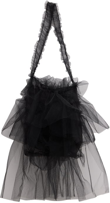 Голяма пазарска чанта Collina Strada Collina Strada Extra Small Mist Tulle Tote Bag Черно | XX9019 TULLE, 2