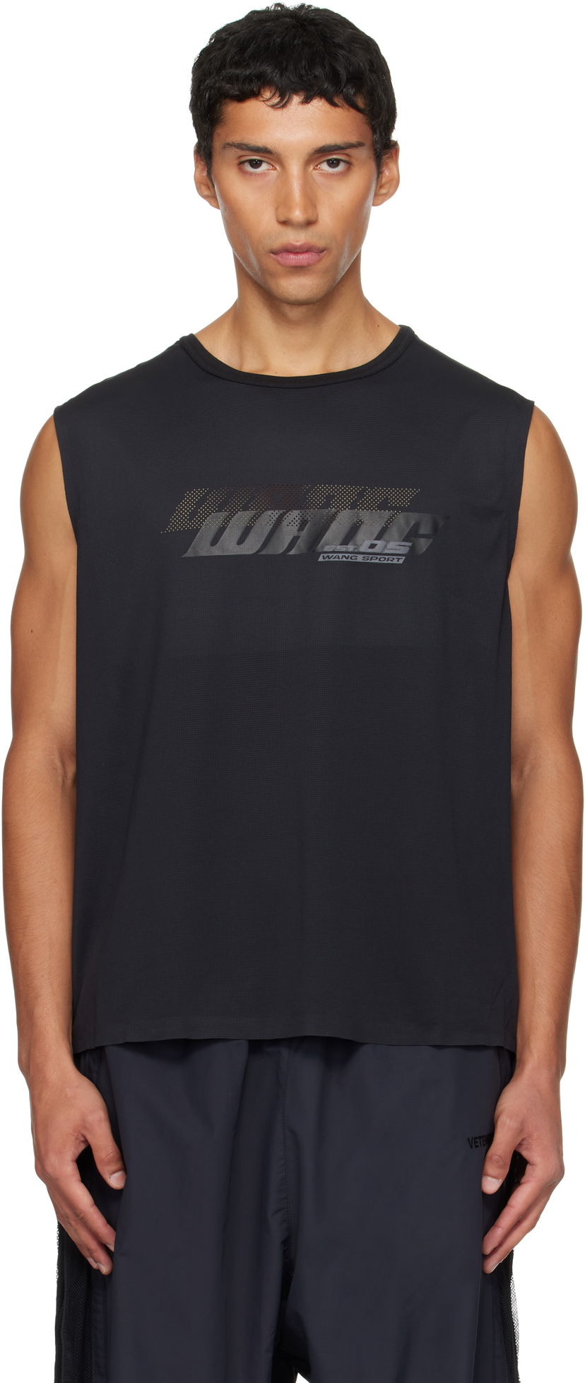 Потник Alexander Wang Alexander Wang Graphic Logo Muscle Tank Top Черно | 6CC3251089