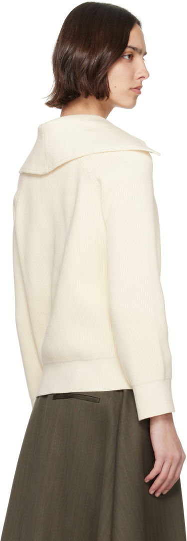 Пуловер Bottega Veneta Bottega Veneta Rib Knit Cotton Cardigan Бяло | 829580 V59X0, 2