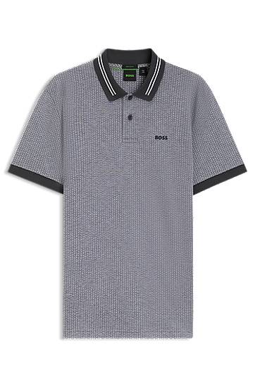 Поло тениска BOSS Dot Print Piqué Polo Shirt Сиво | 50544482