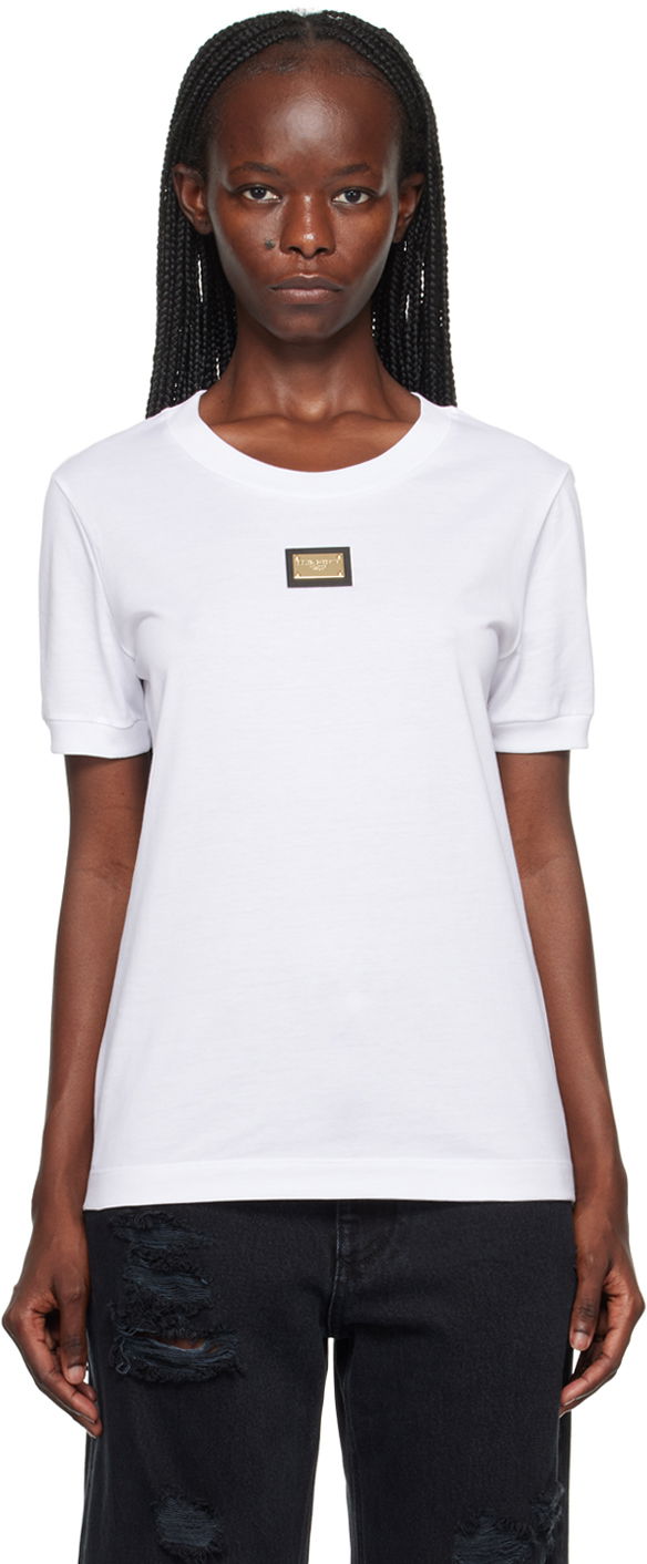 Тениска Dolce & Gabbana White 'DG' T-Shirt Бяло | F8N08T FU7EQ