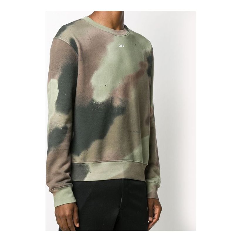 Пуловер Off-White Arrows Logo Print Sweatshirt Зелено | OMBA025E20FLE0086001, 0