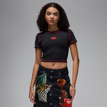 Пола Jordan Jordan Rare Air Crop Short Sleeve T-Shirt Черно | IB2920-010, 0