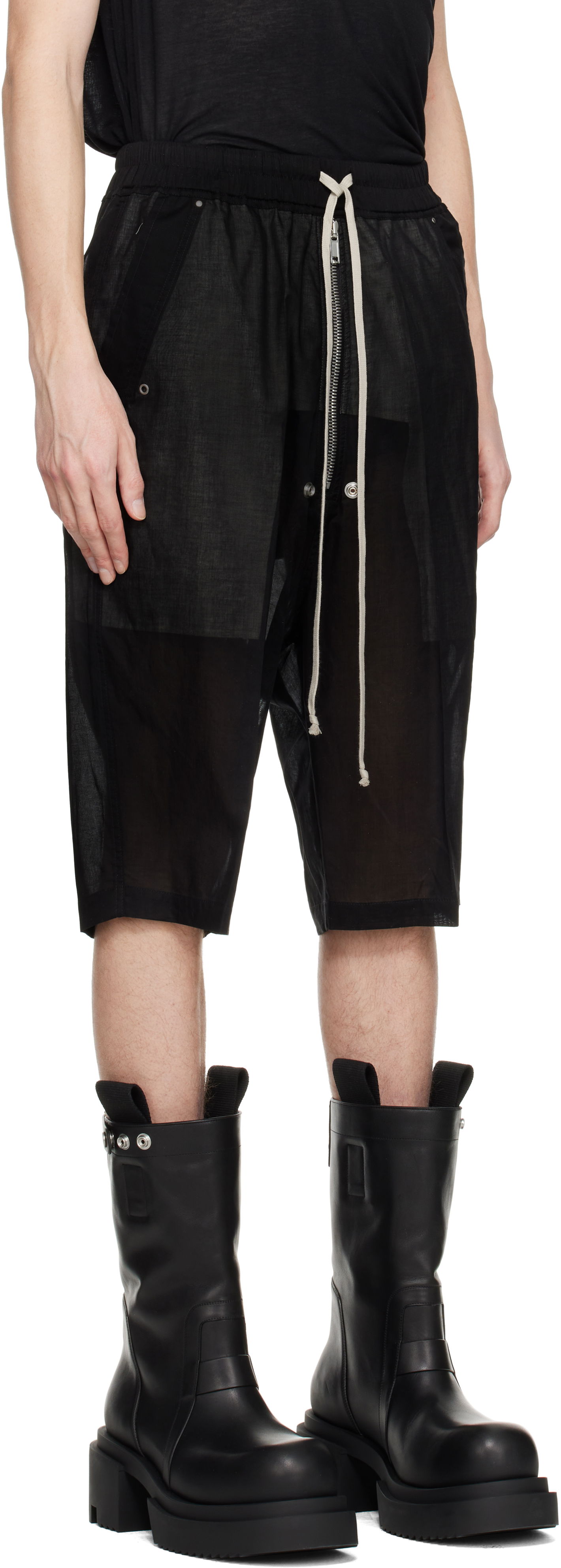 Къси панталони Rick Owens Rick Owens Hollywood Bela Pods Shorts Черно | RU01E5349 CV, 1