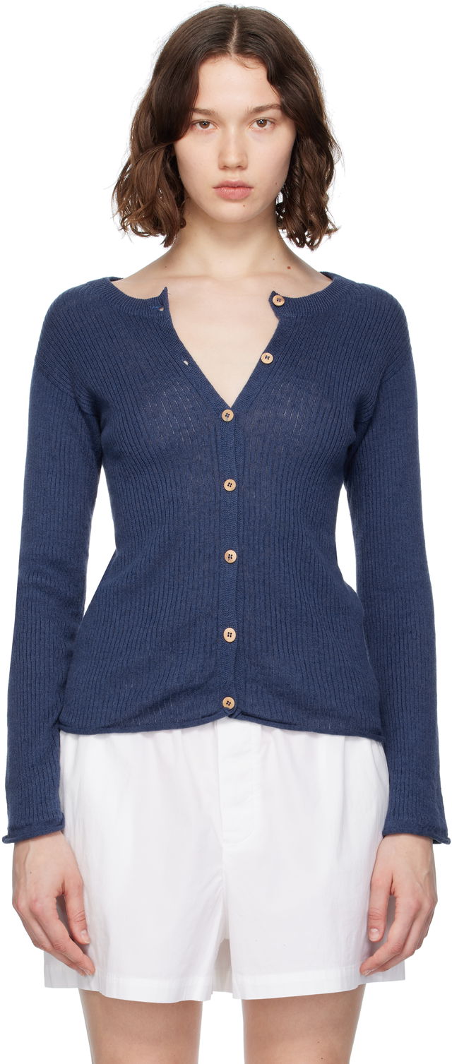 Baserange Ribbed Knit Cardigan