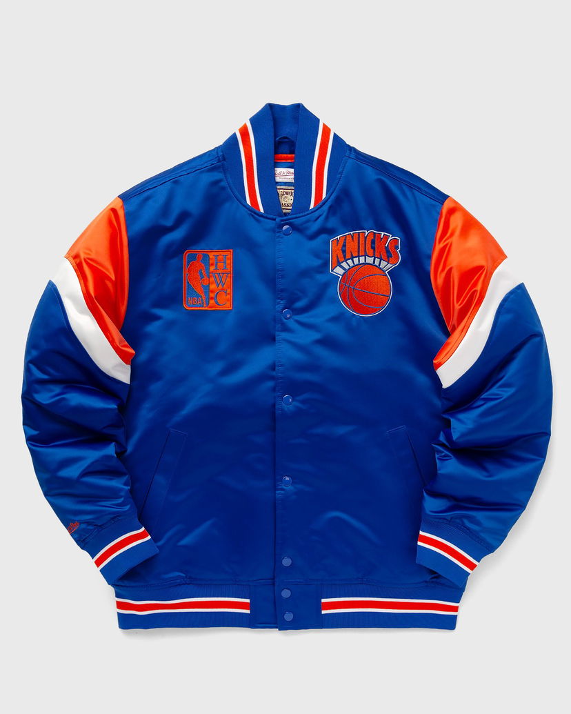 Яке бомбър Mitchell & Ness NBA HEAVYWEIGHT SATIN JACKET NEW YORK KNICKS Синьо | OJBF5516-NYKYYPPPROYA