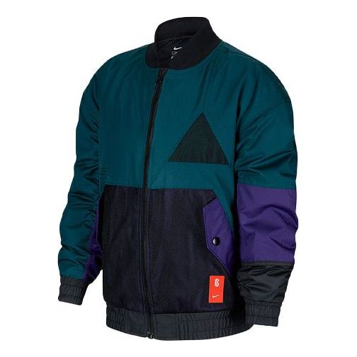 Яке бомбър Nike Colorblock Long Sleeves Logo Jacket Зелено | CU8921-300