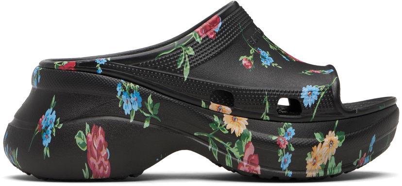 Кецове и обувки Balenciaga Balenciaga Crocs Edition Floral Pool Slides Черно | 677389W1S8G