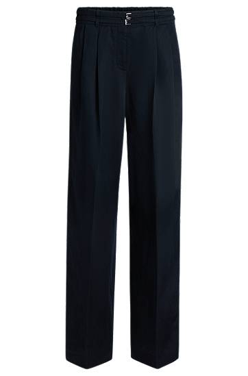 Relaxed Fit Wide Leg Trousers