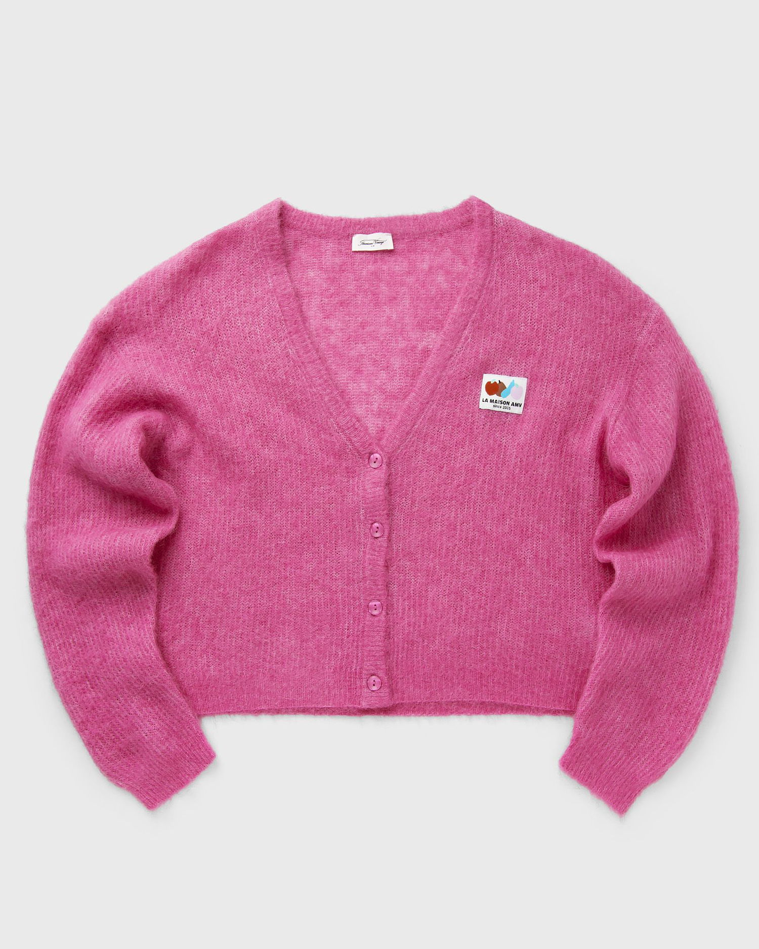 Пуловер American Vintage Nenybay Knitted Cropped Cardigan Розово | NEN19AE25-HIBISCUS, 0