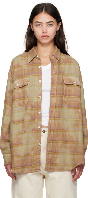 Риза R13 R13 Boyfriend Plaid Shirt Бежово | R13WR415-R550B, 0