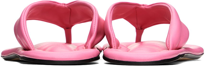 Кецове и обувки BY FAR BY FAR Dasha Leather Thong Sandals Розово | 23SSDASLPPNAP, 1