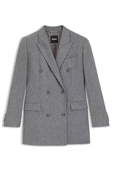 Яке BOSS BOSS Double-Breasted Long Blazer Сиво | 50548736, 0